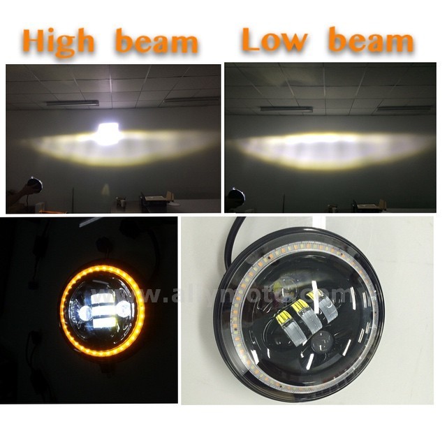 154 Headlamp 5000Lm 50W 5 75Inch Led Headlight Halo Drl Harley Sportster Davidson@4